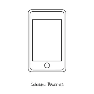 Coloring page of a modern phone