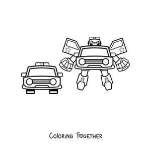 Coloring page of a Transformer robot
