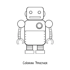 Coloring page of a big robot for kids