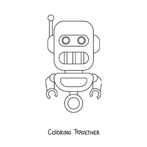 Coloring page of a mini robot