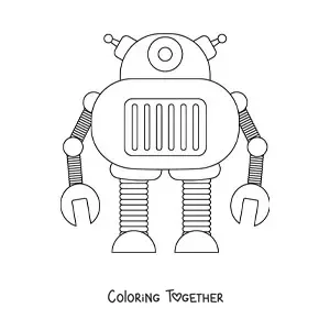 Coloring page of a giant robot