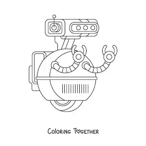 Coloring page of a robot of the future