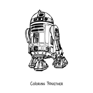 Coloring page of R2D2 the space robot