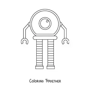 Coloring page of a robot