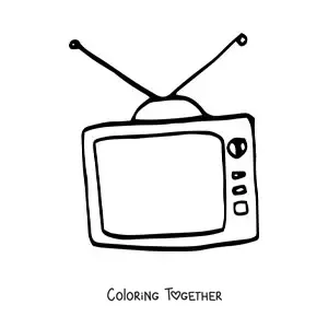 Coloring page of a square screen television set