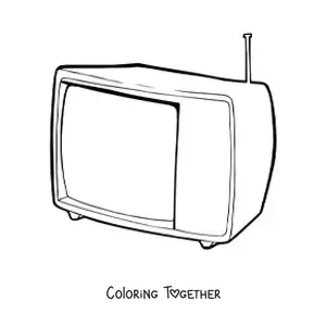 Coloring page of a television set