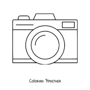 Coloring page of a photo camera