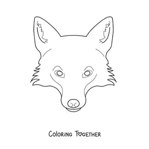Coloring page of the face of a wild fox