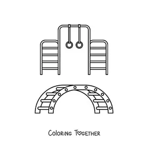 Coloring page of a playground