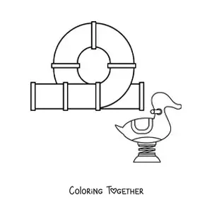 Coloring page of the attractions at a playground