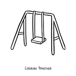 Coloring page of a swing