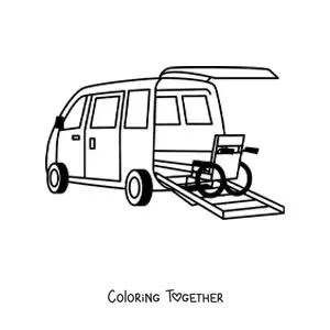 Coloring page of the hospital ambulance