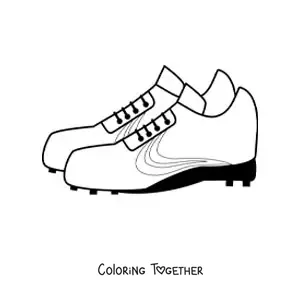 Coloring page of a pair of soccer cleats