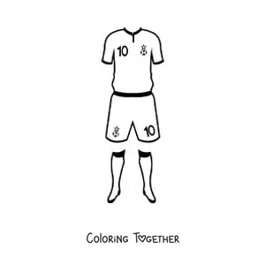 Coloring page of a soccer uniform