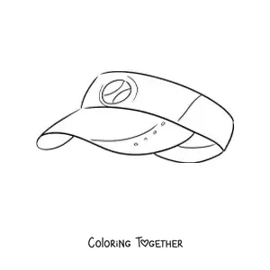 Coloring page of a tennis player's visor