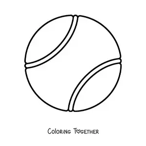 Coloring page of a tennis ball