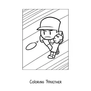 Coloring page of a baseball pitcher