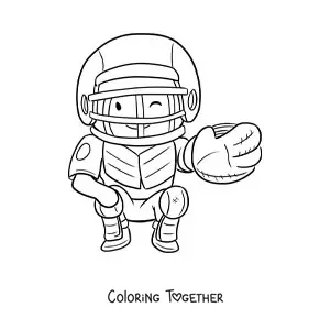 Coloring page of a kawaii catcher