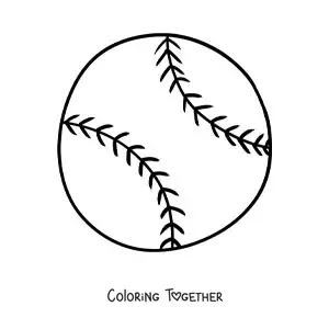 Coloring page of a baseball