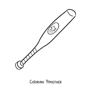 Coloring page of a baseball bat