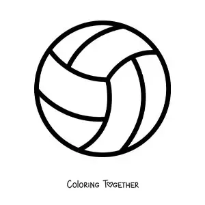 Coloring page of a volleyball