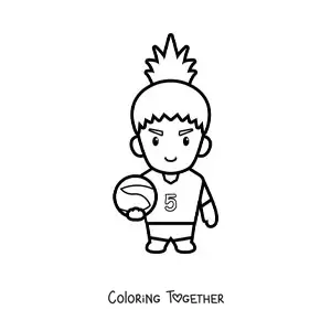 Coloring page of a volleyball player