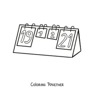 Coloring page of a volleyball scoreboard