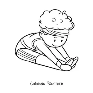 Coloring page of a boy gymnast