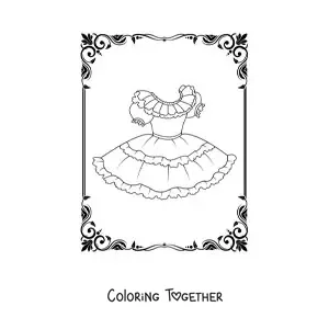 Coloring page of a short dress
