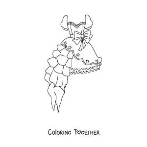 Coloring page of a pretty short dress