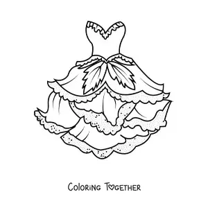 Coloring page of a forest fairy dress