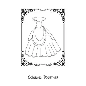 Coloring page of a simple dress