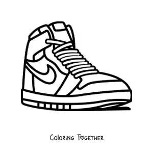 Coloring page of a pair of Nike Air Jordan shoes