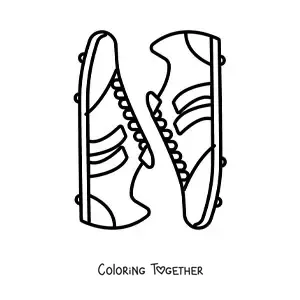 Coloring page of a pair of soccer cleats