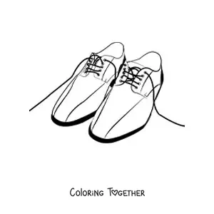 Coloring page of a pair of men's shoes