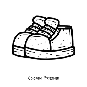 Coloring page of a pair of kids' sneakers