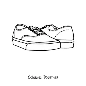 Coloring page of a pair of low-top sneakers