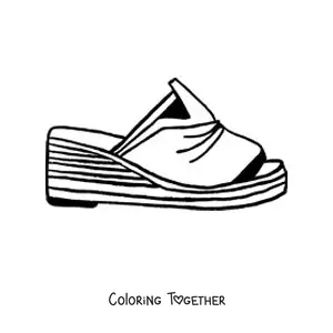 Coloring page of a summer sandal