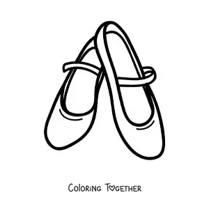 Coloring page of a pair of sneakers with a buckle