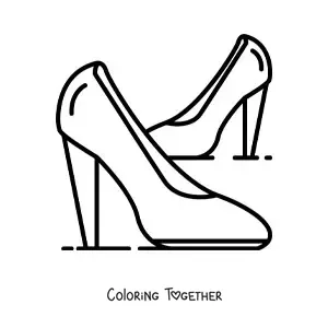 Coloring page of a pair of heeled sneakers