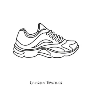 Coloring page of a sports shoe
