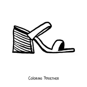 Coloring page of a simple summer sandal