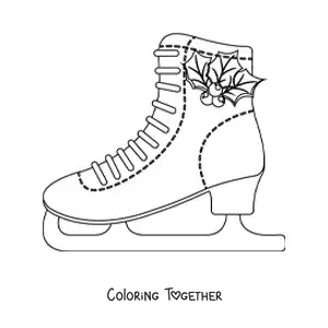 Coloring page of an ice skate