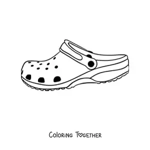 Coloring page of a Croc sandal