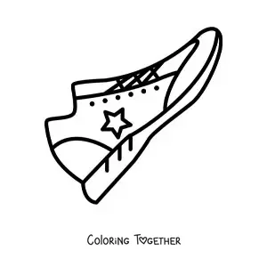 Coloring page of a simple sneaker