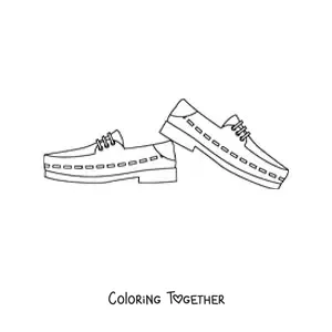 Coloring page of a pair of men's shoes