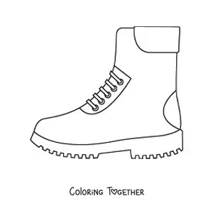 Coloring page of a leather boot