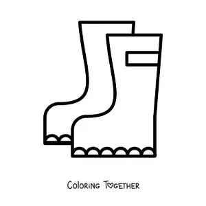 Coloring page of a pair of simple boots