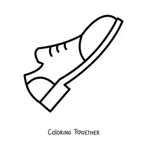 Coloring page of a simple shoe