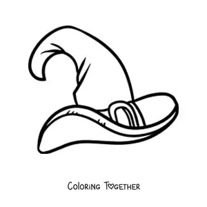 Coloring page of a witch hat